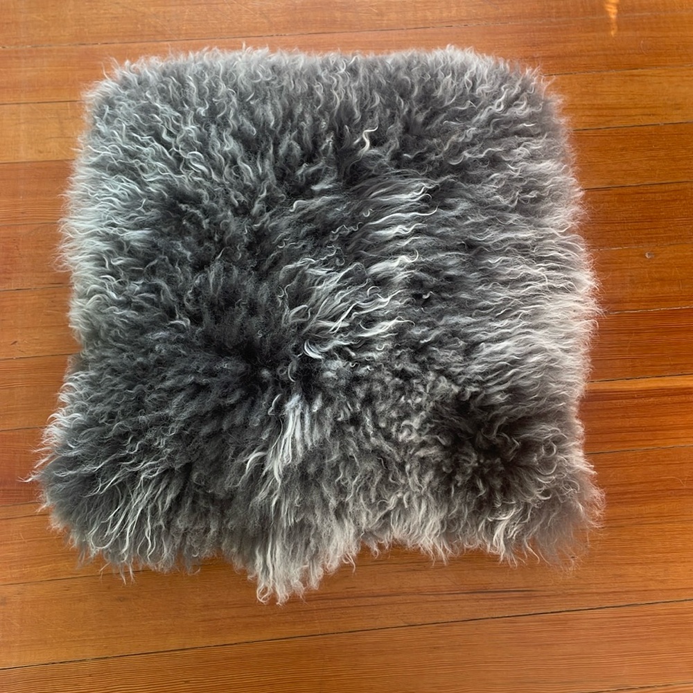 Mongolian curly lamb 18” x 18” pillow